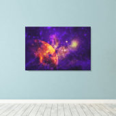 Amethyst Sky, Golden Planet n Nebula Canvas Print (Insitu (Houten vloer))