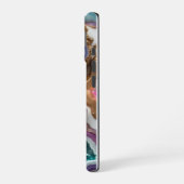 Amethyst & Smaragd Kristal Geodes – Elegant Marmer iPhone 16 Hoesje (Linkerkant)
