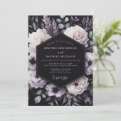 Amethyst Somber Bloom Bruiloft Kaart (Staand voorkant)