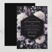 Amethyst Somber Bloom Bruiloft Kaart (Voorkant / Achterkant)
