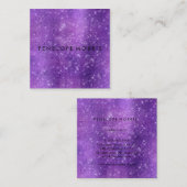 Amethyst Sparkle Glitter Beauty Stylist Vierkante Visitekaartje (Voorkant / Achterkant)