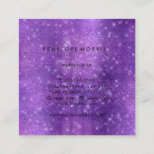 Amethyst Sparkle Glitter Beauty Stylist Vierkante Visitekaartje (Achterkant)