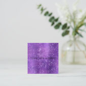 Amethyst Sparkle Glitter Beauty Stylist Vierkante Visitekaartje (Staand voorkant)