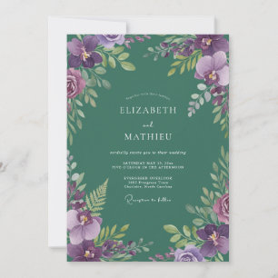 Amethyst Sparren Orchidee Huwelijk Kaart