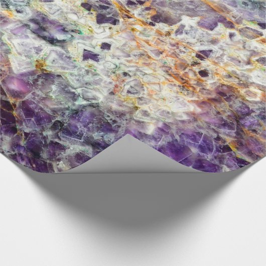 amethyst-steen textuurpatroon rotsgem mineraal am cadeaupapier (Hoek)