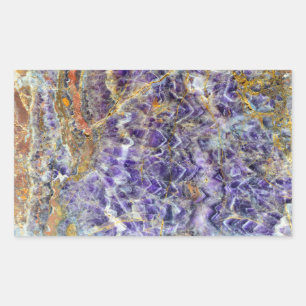 amethyst-steentextuurpatroon rotsgem mineraal rechthoekige sticker
