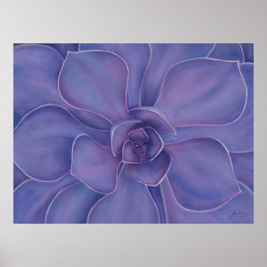 Amethyst Succulent Print | Purple Botanical Art (Voorkant)