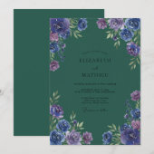 Amethyst Teal Ranunculus Gedempte Eucalyptus Bruil Kaart (Voorkant / Achterkant)