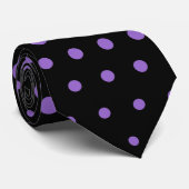 Amethyst Techno Stippen Modern Zwart Stropdas (Opgerold)