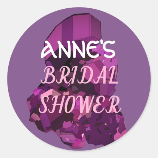 Amethyst Tekening Vrijgezellenfeest Sticker (Voorkant)