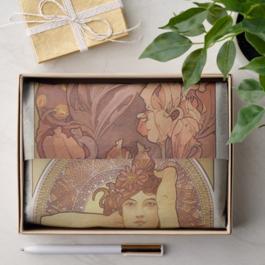 Amethyst van Alphonse Mucha Tissuepapier (Geschenk)