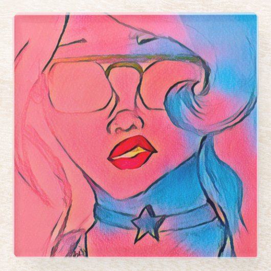 Amethyst Vibes Glass Onderzetter Glazen Onderzetter (Voorkant)