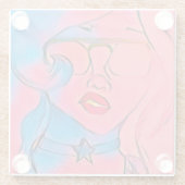 Amethyst Vibes Glass Onderzetter Glazen Onderzetter (Achterkant)