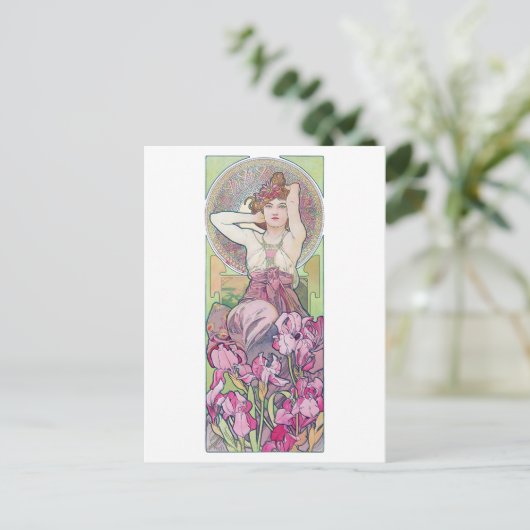 Amethyst (vier juwelen), Alphonse Mucha Briefkaart (Staand voorkant)