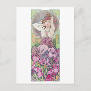 Amethyst (vier juwelen), Alphonse Mucha Briefkaart