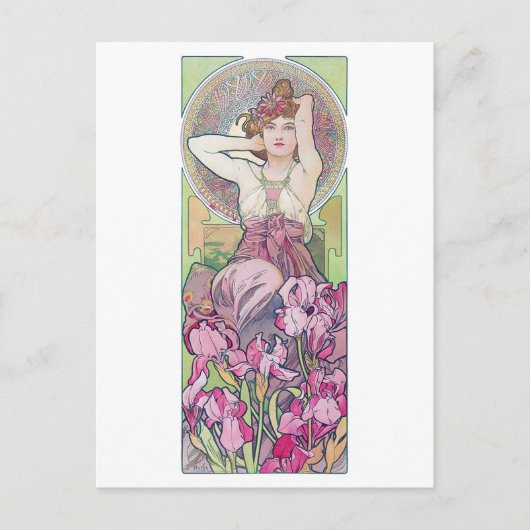 Amethyst (vier juwelen), Alphonse Mucha Briefkaart (Voorkant)
