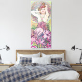 Amethyst (vier juwelen), Alphonse Mucha Canvas Afdruk (Insitu (Slaapkamer))