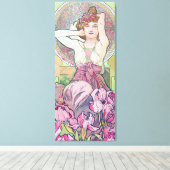 Amethyst (vier juwelen), Alphonse Mucha Canvas Afdruk (Insitu (Houten vloer))