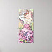 Amethyst (vier juwelen), Alphonse Mucha Canvas Afdruk (Voorkant)