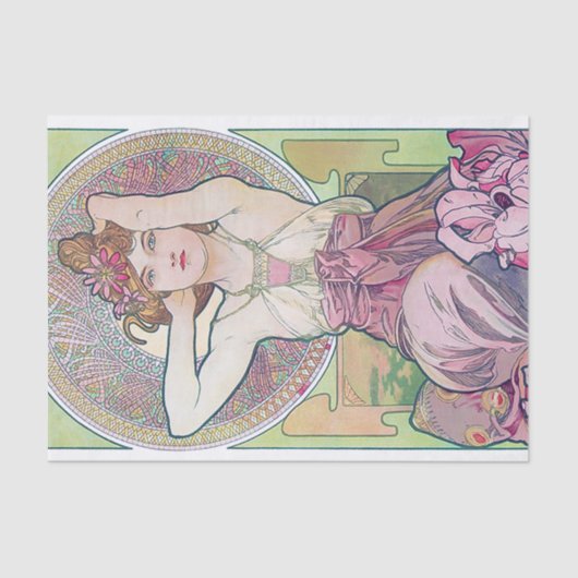 Amethyst (vier juwelen), Alphonse Mucha Tissuepapier (Voorkant)