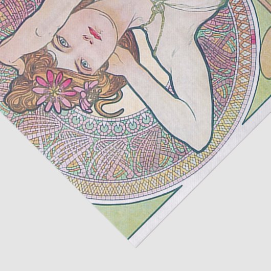 Amethyst (vier juwelen), Alphonse Mucha Tissuepapier (Detail)