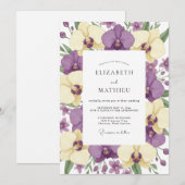 Amethyst Vlinder Orchidee Huwelijk Kaart (Voorkant / Achterkant)
