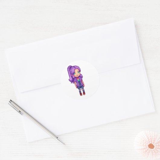 Amethyst Wanderer Ronde Sticker (Envelop)