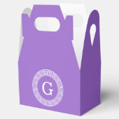 Amethyst Wat Grieks Sleutel RND Lijst Initiaal Mon Bedankdoosjes (Geopend)