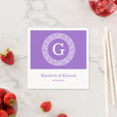 Amethyst Wat Grieks Sleutel RND Lijst Initiaal Mon Servetten (Insitu)