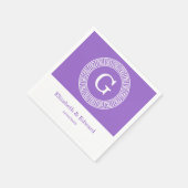 Amethyst Wat Grieks Sleutel RND Lijst Initiaal Mon Servetten (Hoek)