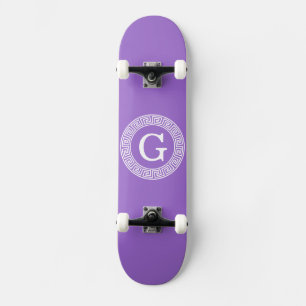 Amethyst Wat Grieks Sleutel RND Lijst Initiaal Mon Skateboard