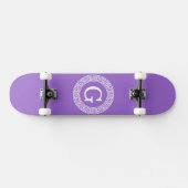 Amethyst Wat Grieks Sleutel RND Lijst Initiaal Mon Skateboard (Horizontaal)