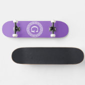 Amethyst Wat Grieks Sleutel RND Lijst Initiaal Mon Skateboard (Horizontaal)