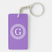 Amethyst Wat Grieks Sleutel RND Lijst Initiaal Mon Sleutelhanger (achterkant)