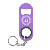 Amethyst Wat Grieks Sleutel RND Lijst Initiaal Mon Sleutelhanger Flessenopener (Voorkant)