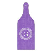 Amethyst Wat Grieks Sleutel RND Lijst Initiaal Mon Snijplank (Voorkant)