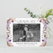 Amethyst Waterverf Crystal Photo Graduparty Kaart (Staand voorkant)