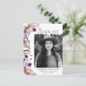 Amethyst Waterverf Crystal Photo Graduparty Uitnodiging Briefkaart (Staand voorkant)