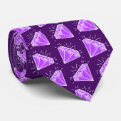 Amethyst Wedding Jubileum 6 jaar paarse stenen Stropdas (Opgerold)