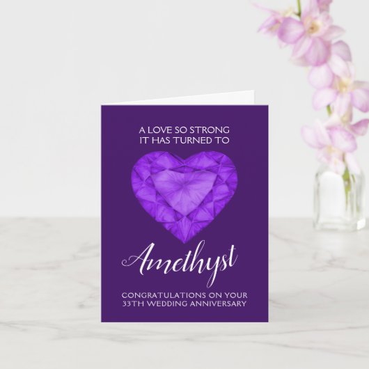 Amethyst Wedding Jubileum Love zo sterk Kaart (Orchidee)