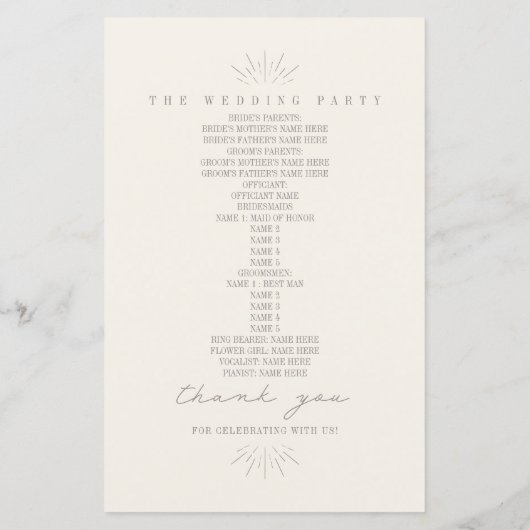  Amethyst Wedding Programme Lantern (Achterkant)