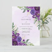 Amethyst Weelderige Lente Bruiloft Kaart (Staand voorkant)