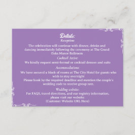​Amethyst & White Botanical Enclosure Card Informatiekaartje