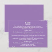 Amethyst & White Botanical Enclosure Card Informatiekaartje (Voorkant / Achterkant)