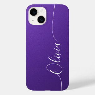 Amethyst White Elegant Calligraphy Script Name Case-Mate iPhone 14 Hoesje