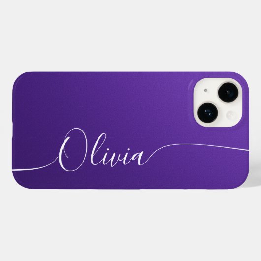 Amethyst White Elegant Calligraphy Script Name Case-Mate iPhone Case (Achterkant (horizontaal))