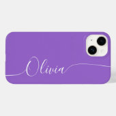 Amethyst White Elegant Calligraphy Script Name Case-Mate iPhone Case (Achterkant (horizontaal))