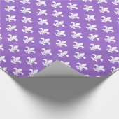 Amethyst White Fleur de Lis Pattern Cadeaupapier (Hoek)