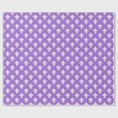 Amethyst White Fleur de Lis Pattern Cadeaupapier (Vlak)