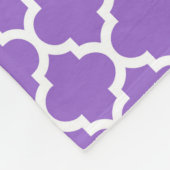 Amethyst White Moroccan #5 Navy 3 Initiaal monogra Fleece Deken (Hoek)